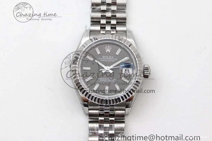 1231 Lady DateJust 28 SS TWF 1:1 Best Edition 904L Steel Black Dial on President Bracelet NH Unisex 2176